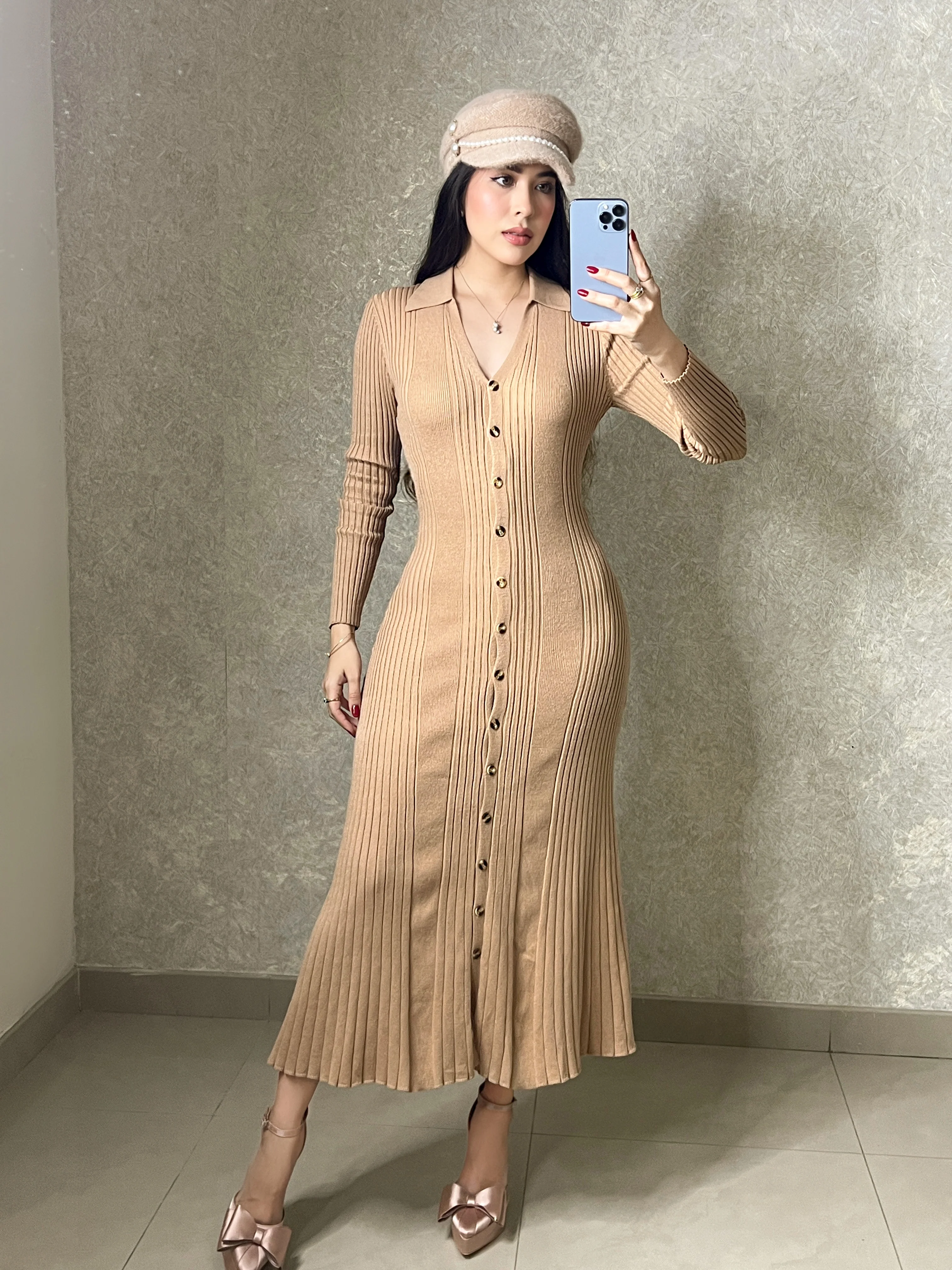 VESTIDO CAMEL