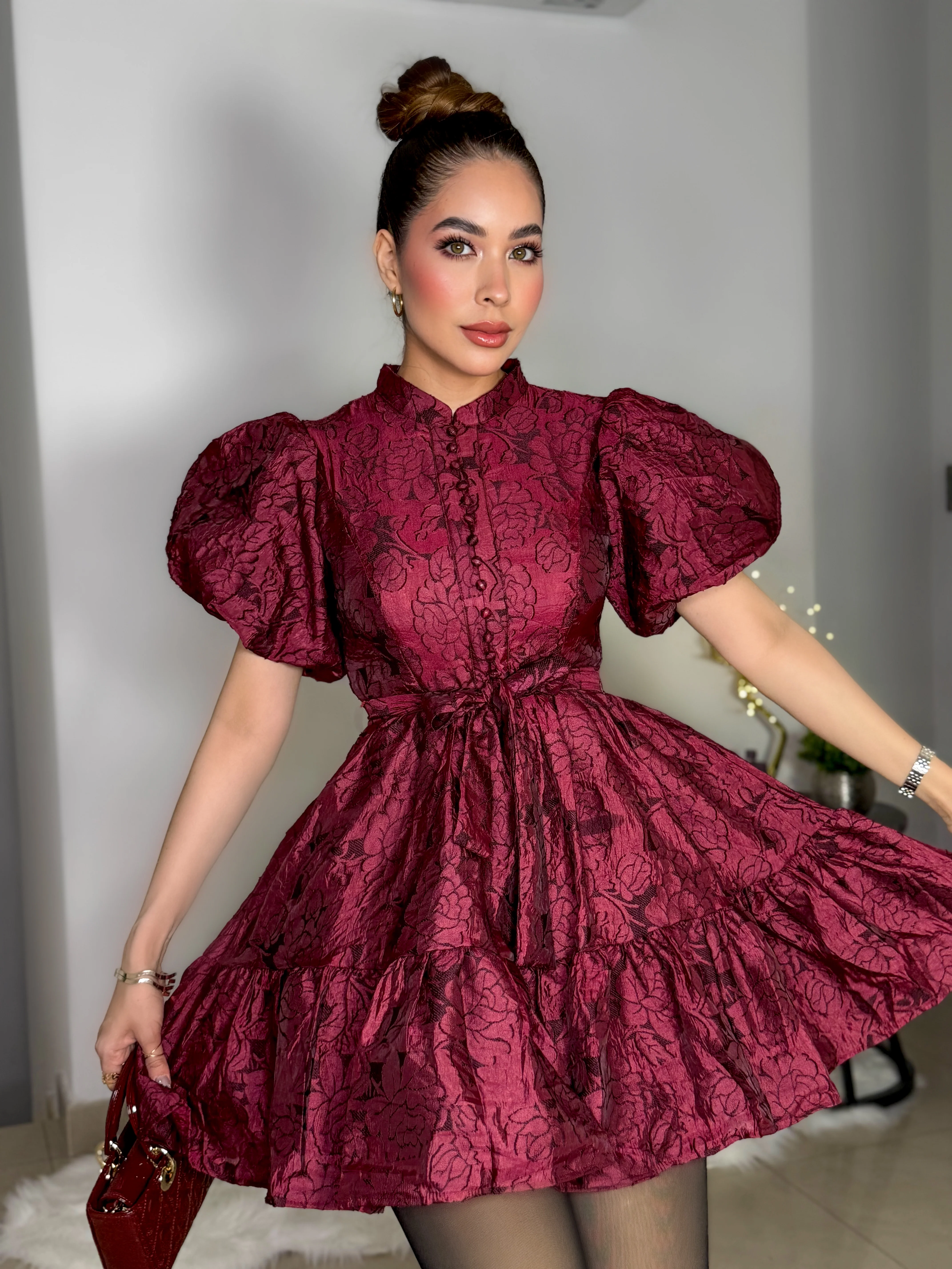 VESTIDO ERIKA GUINDA - Image 3