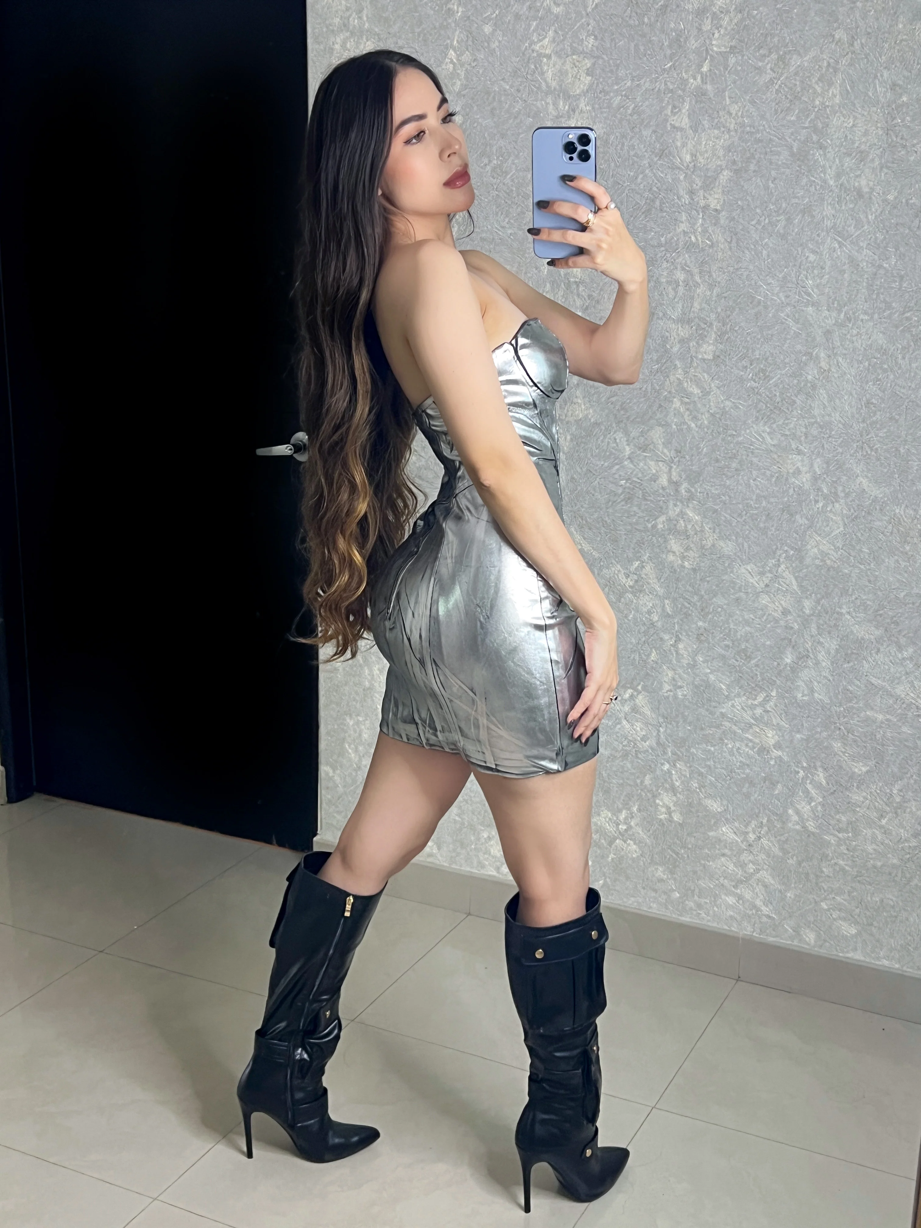 VESTIDO PLATEADO CON FORRO - Image 4