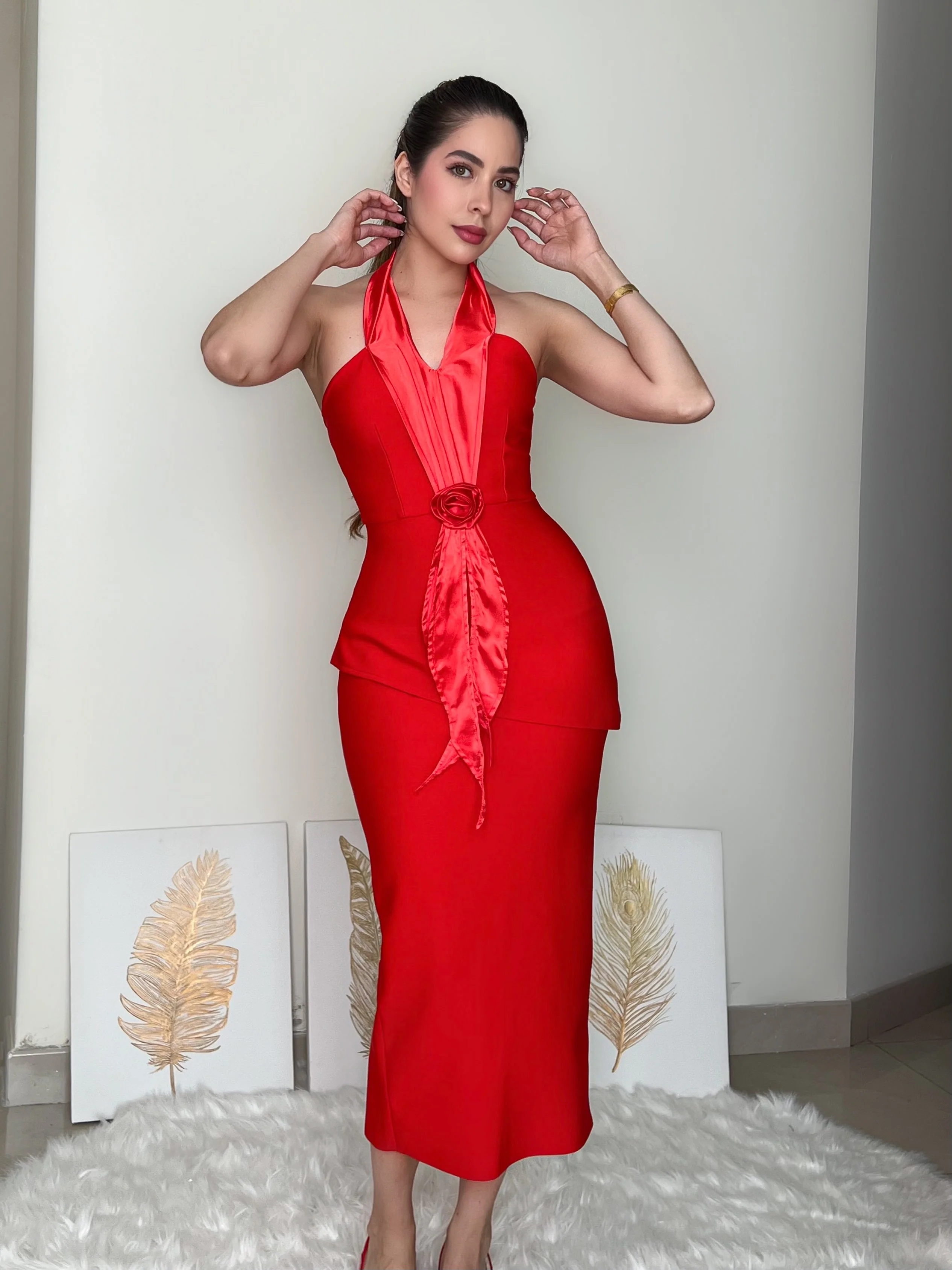 VESTIDO ROJO BANDAGE - Image 3